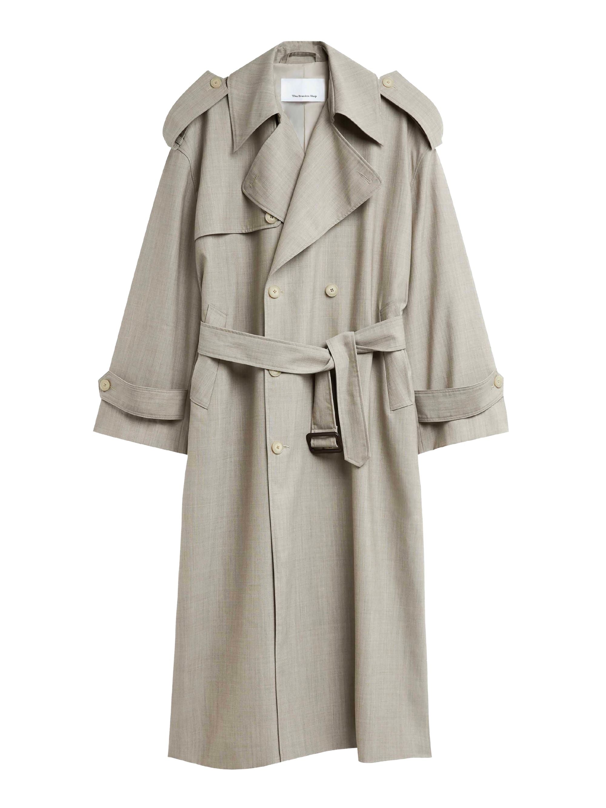 Dursley Oversized Double-breasted Belted Woven Trench Coat