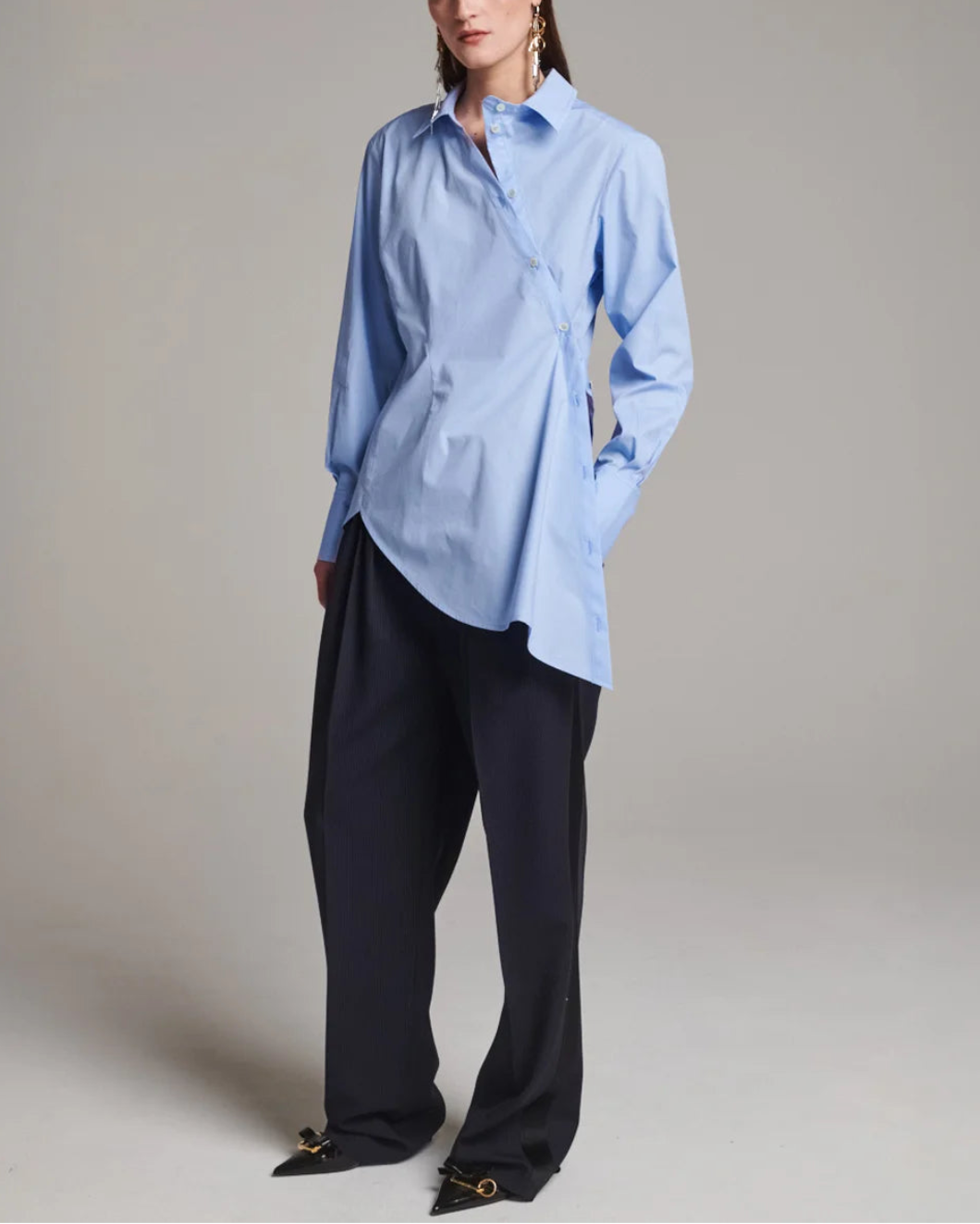 Twisted Cotton Light Blue Shirt