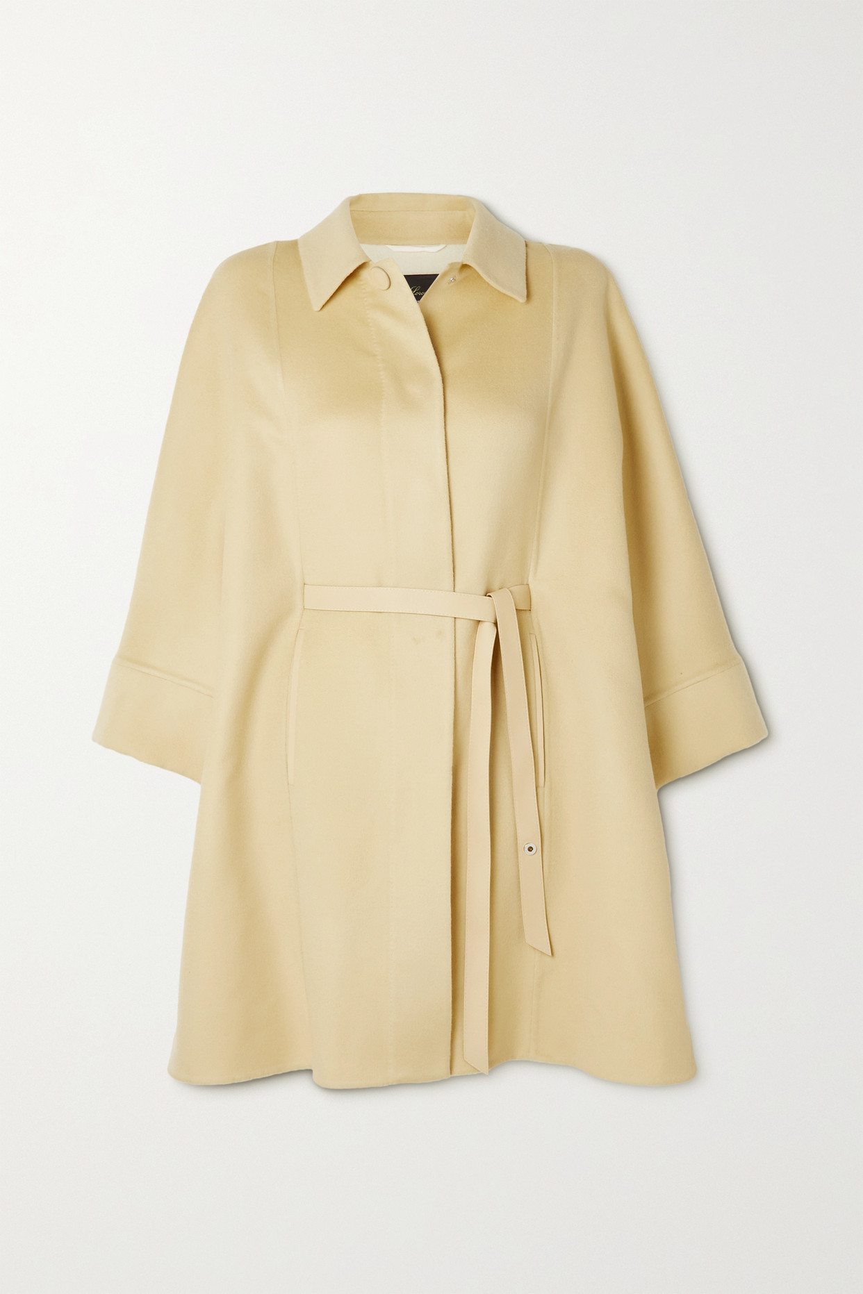 로로피아나 여성 어퍼 이스트 벨트 캐시미어 코트 - 베이지 - 프리사이즈