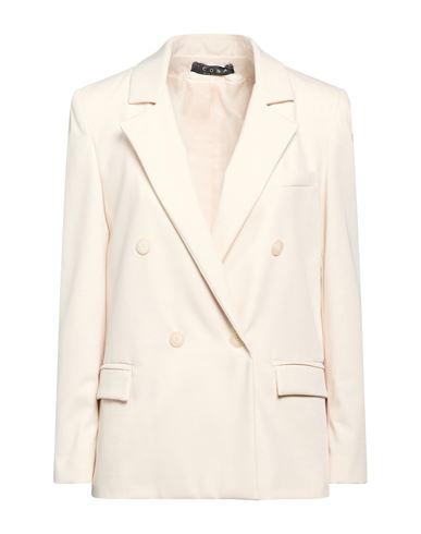 Woman Blazer Cream Size 8 Polyester, Tencel, Elastane