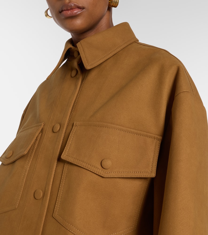 Faux suede overshirt