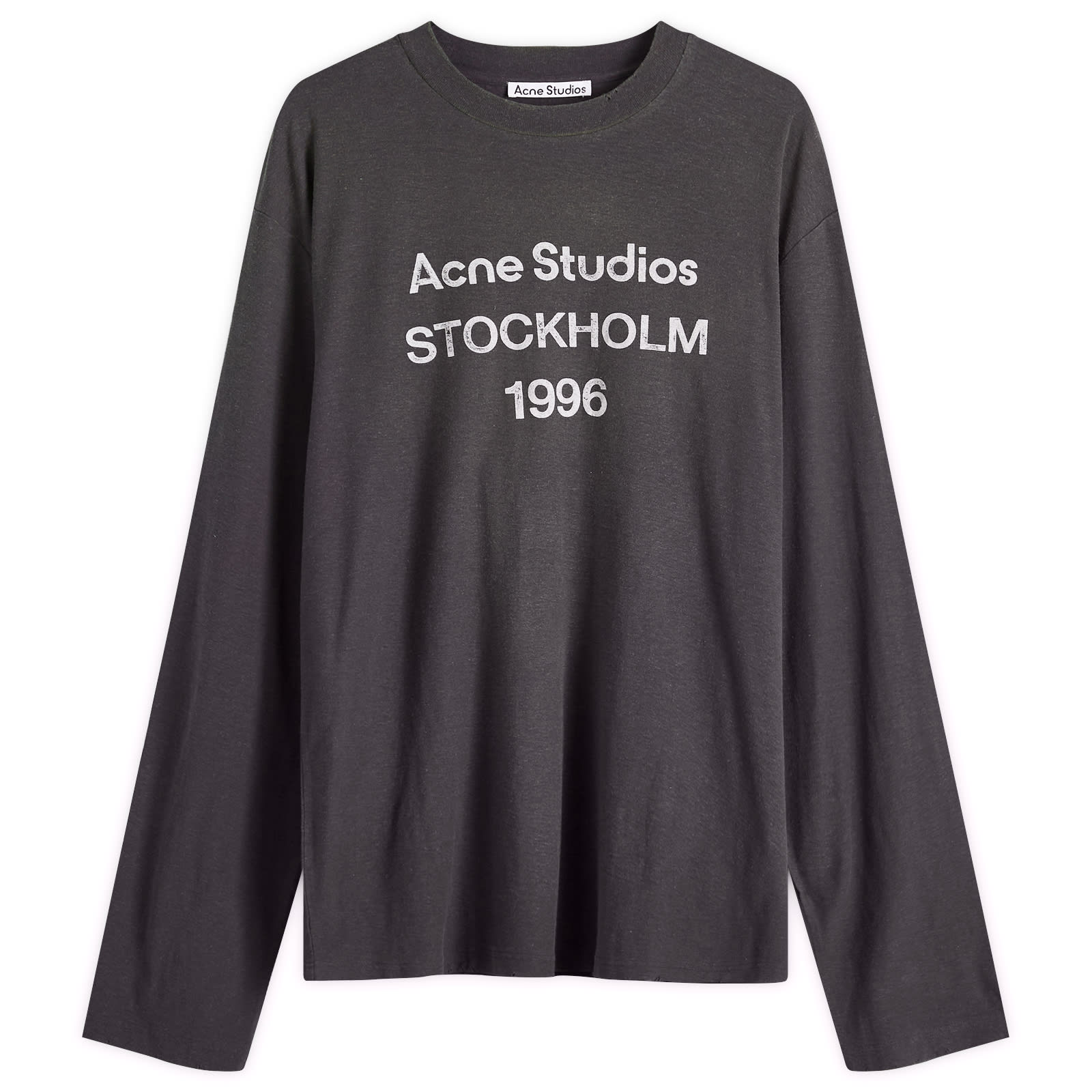 Men's Edden 1996 Logo Long Sleeve T-Shirt in Faded Black