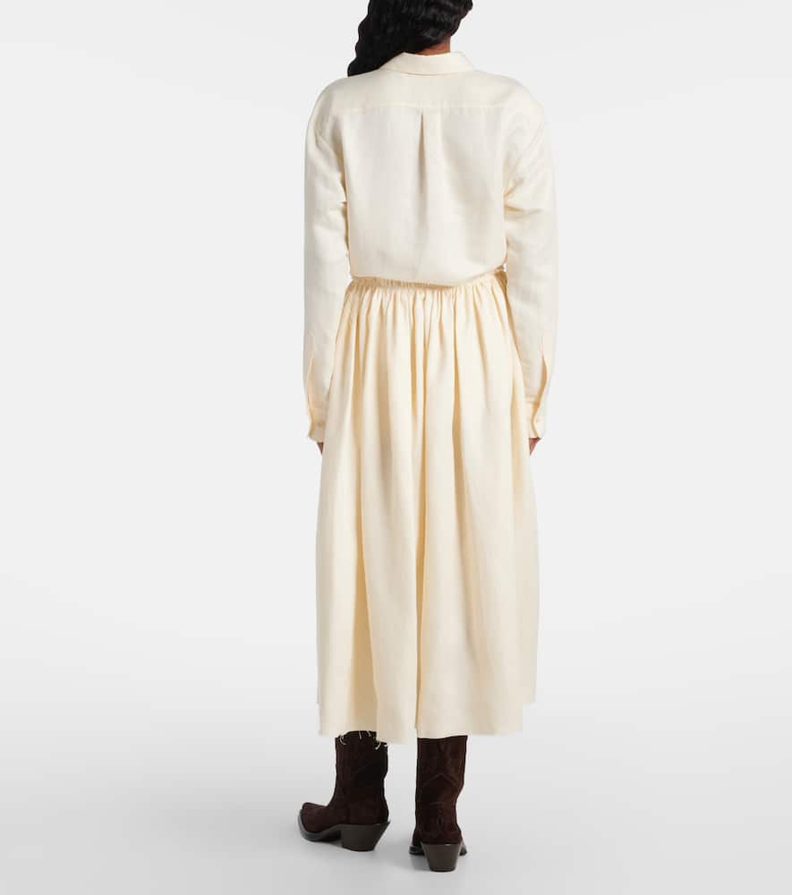 Chiara linen midi skirt