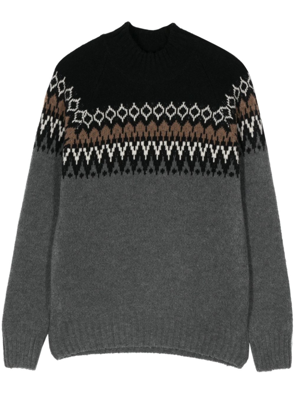 Intarsia-knit sweater - Grey