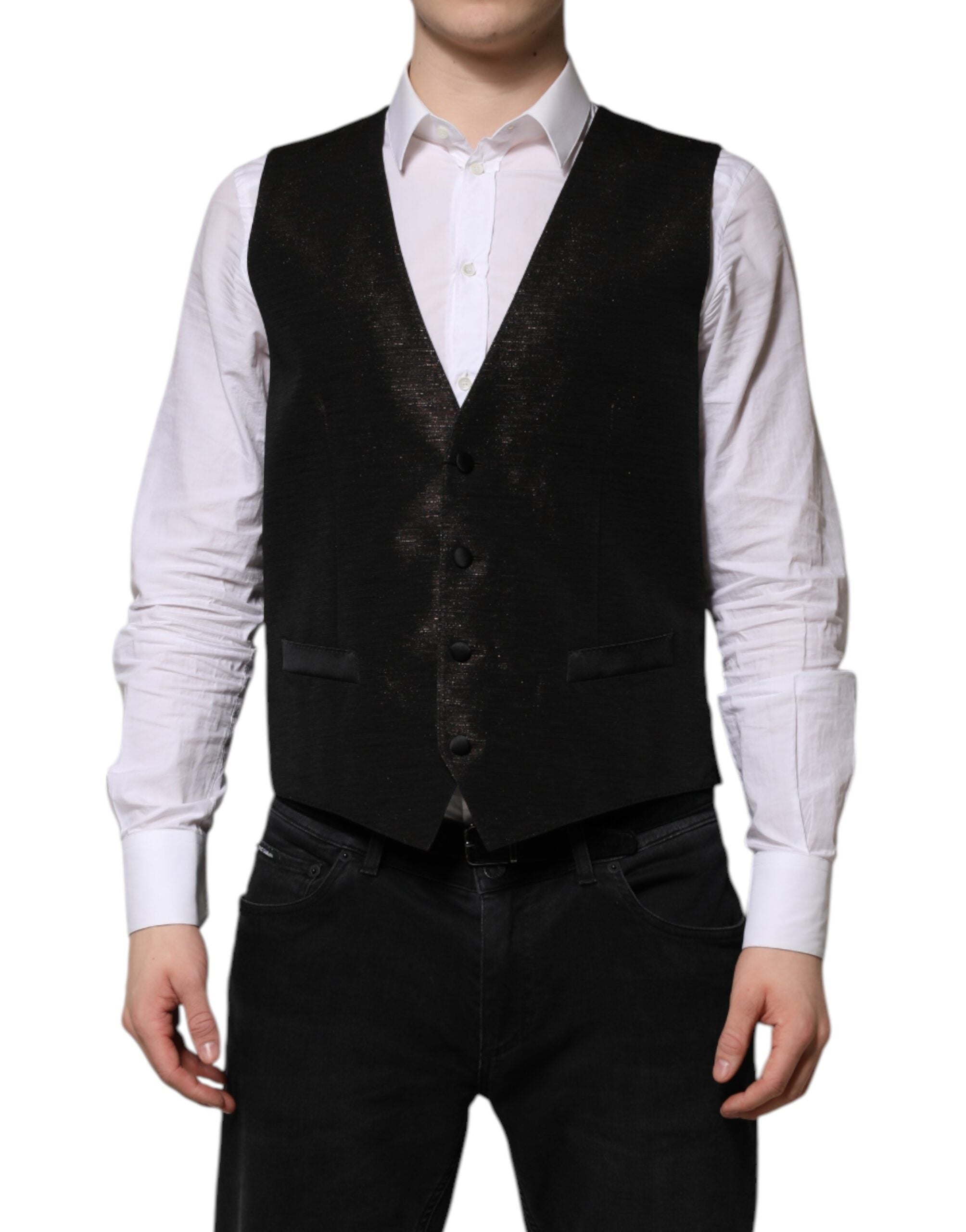 Formal Single-Breasted Vest — Black