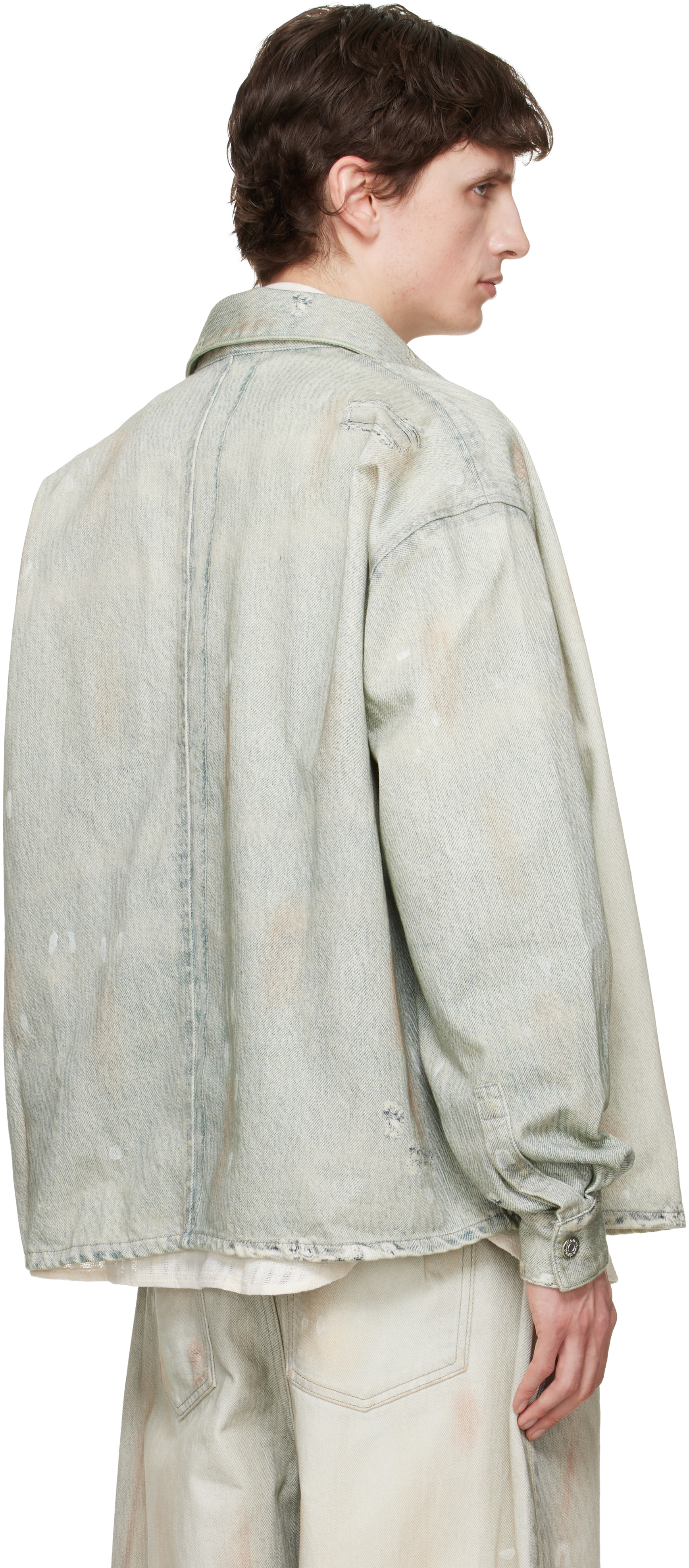 Blue Maza Printed Denim Shirt