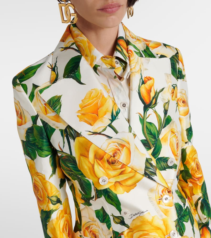 Turlington floral silk-blend jacket