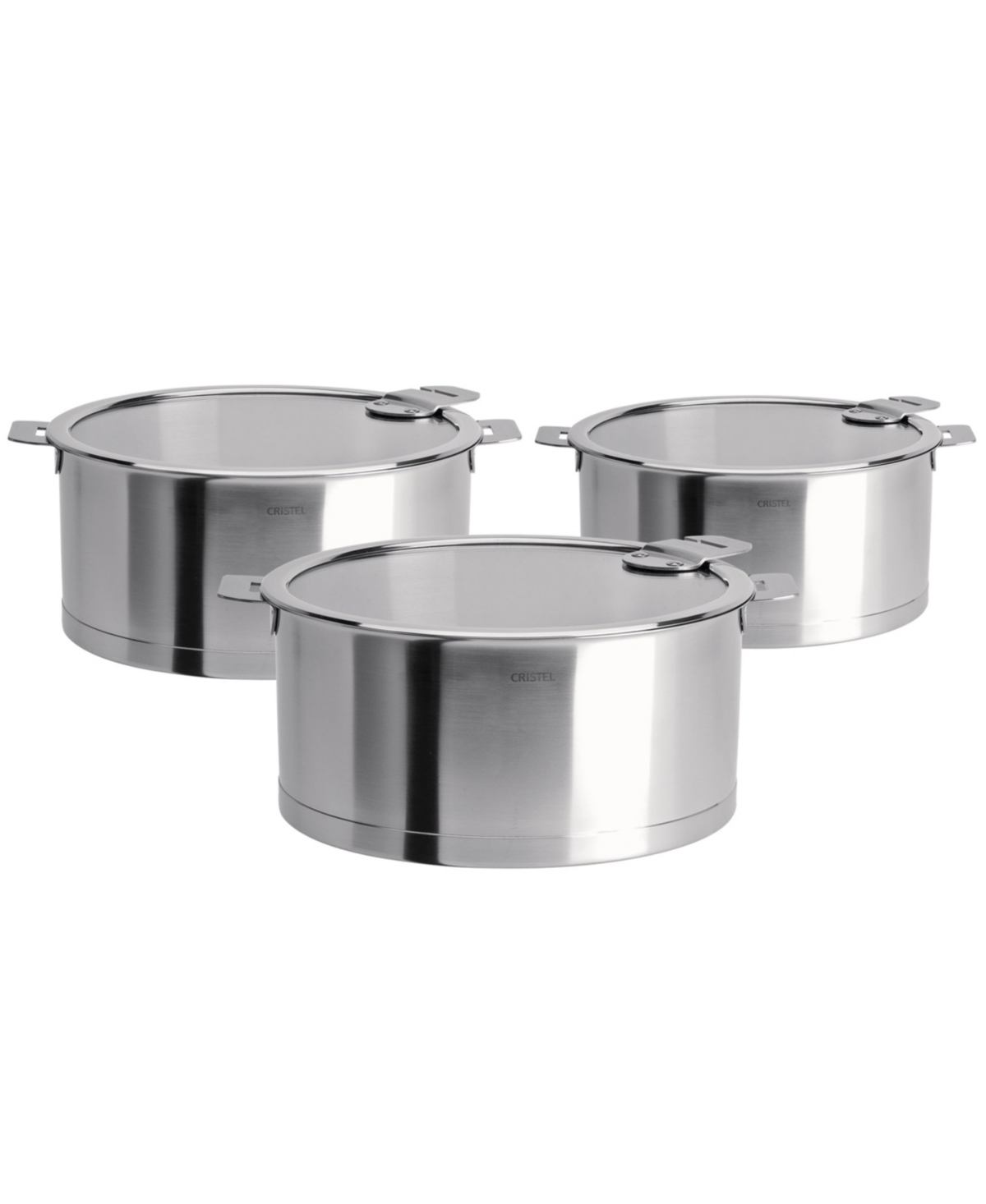 Stainless Steel 3-Piece Strate Saucepan Set - Silver