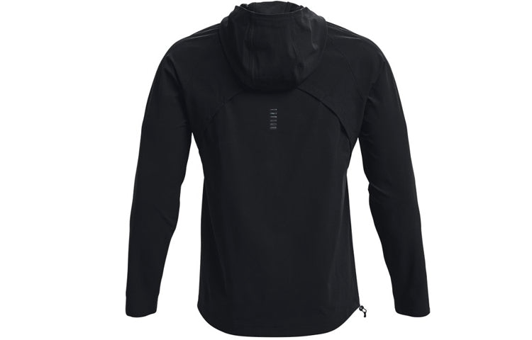 Men's Out The Storm waterproof Light Woven Running Sports Hooded Jacket Black
