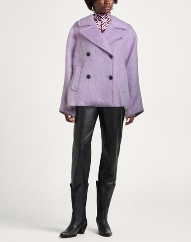 Woman Coat Lilac Size 4 Mohair wool, Wool, Polyamide