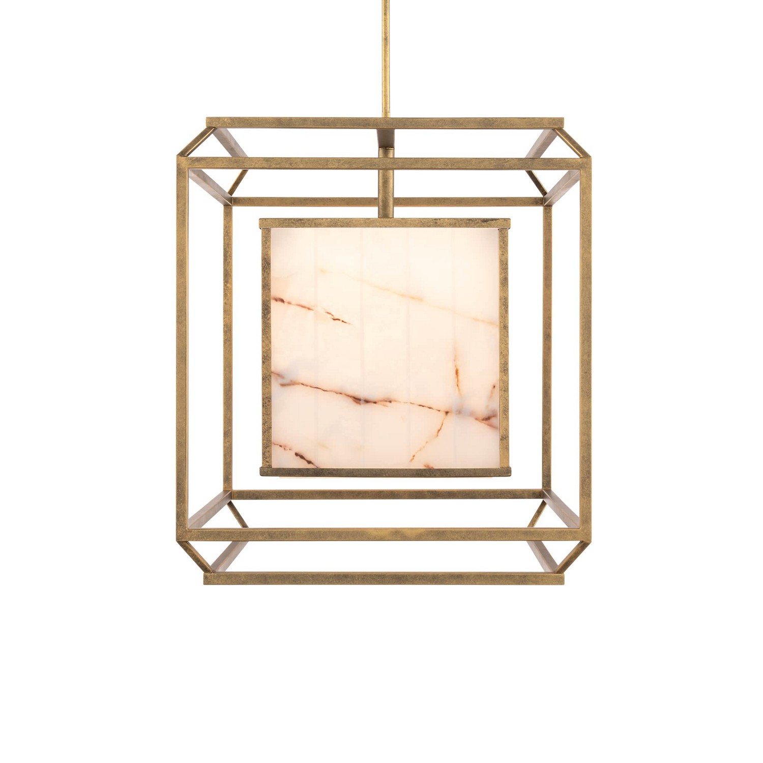 Burnished Brass LED Pendant from the Sylvester Collection