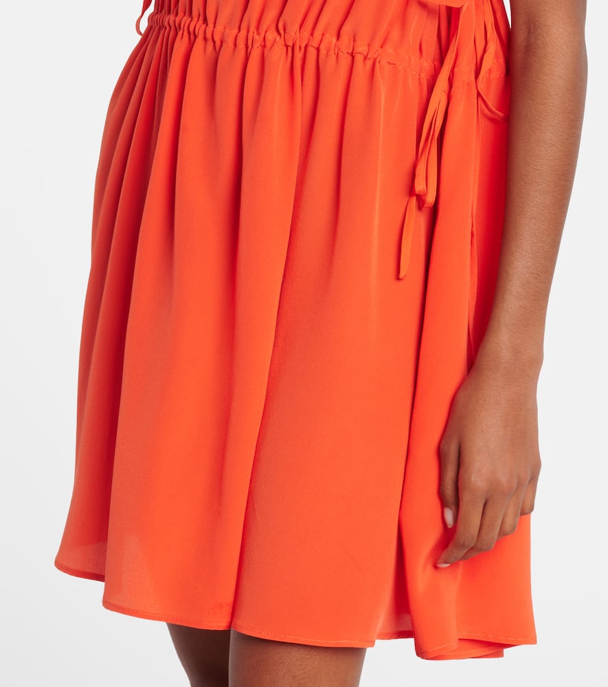 Como ruched silk crêpe minidress