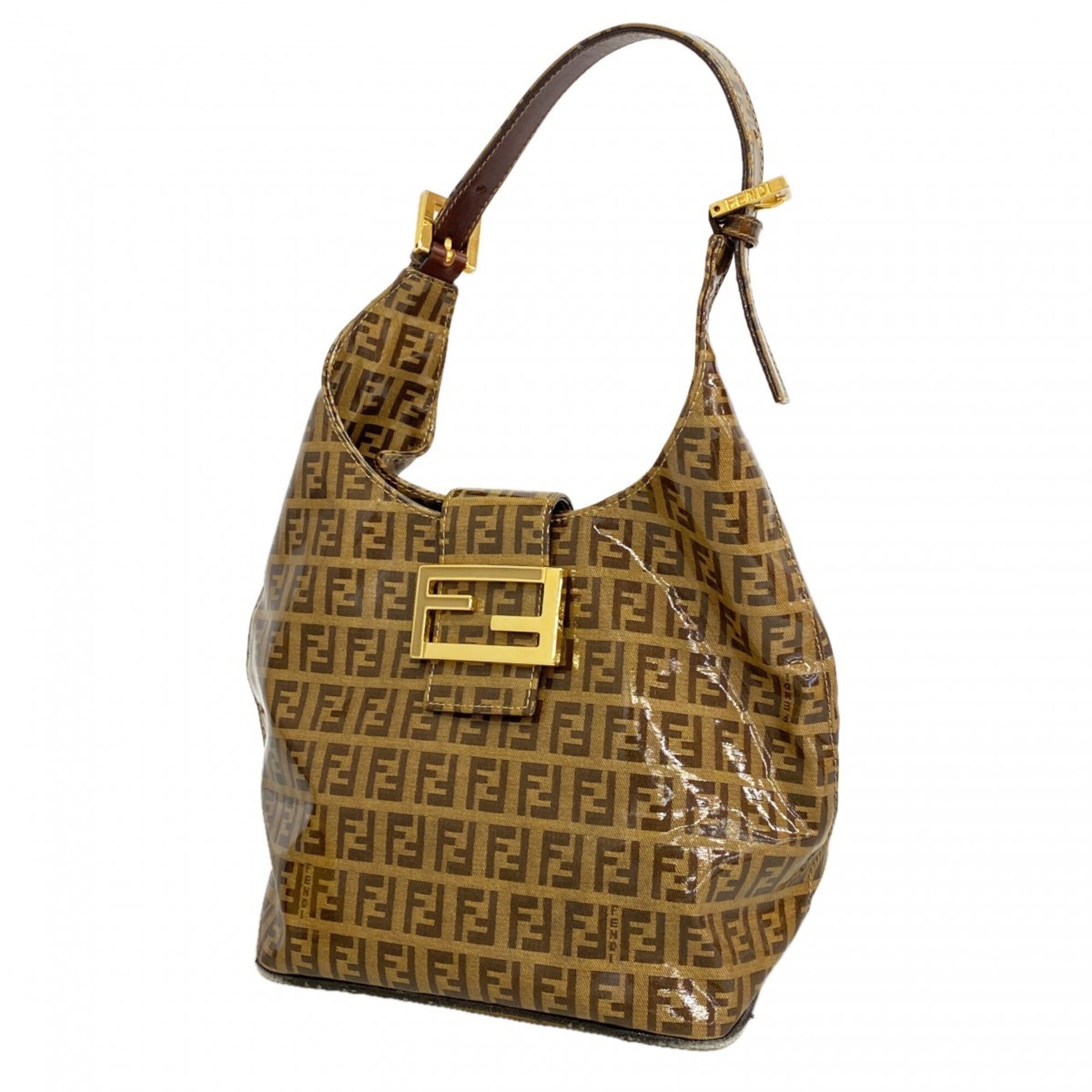 Fendi Brown Coated Canvas Handbag Pre-Owned