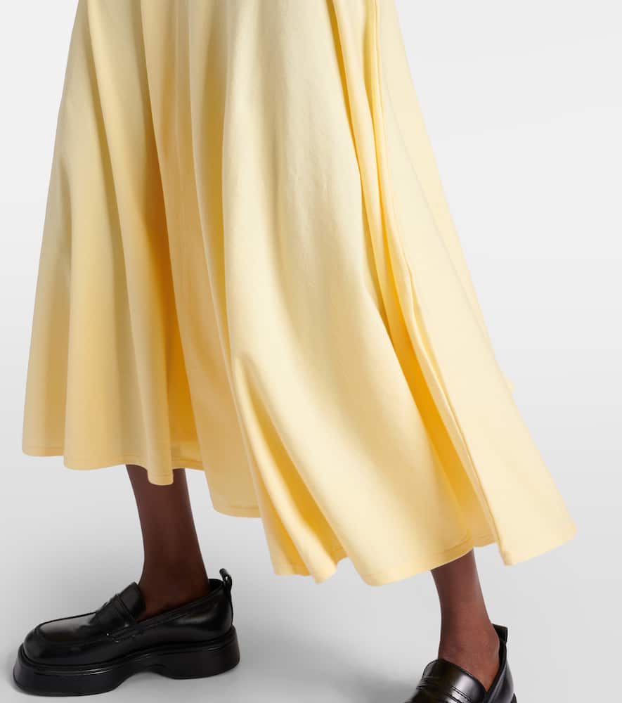 Pleated knit midi skirt