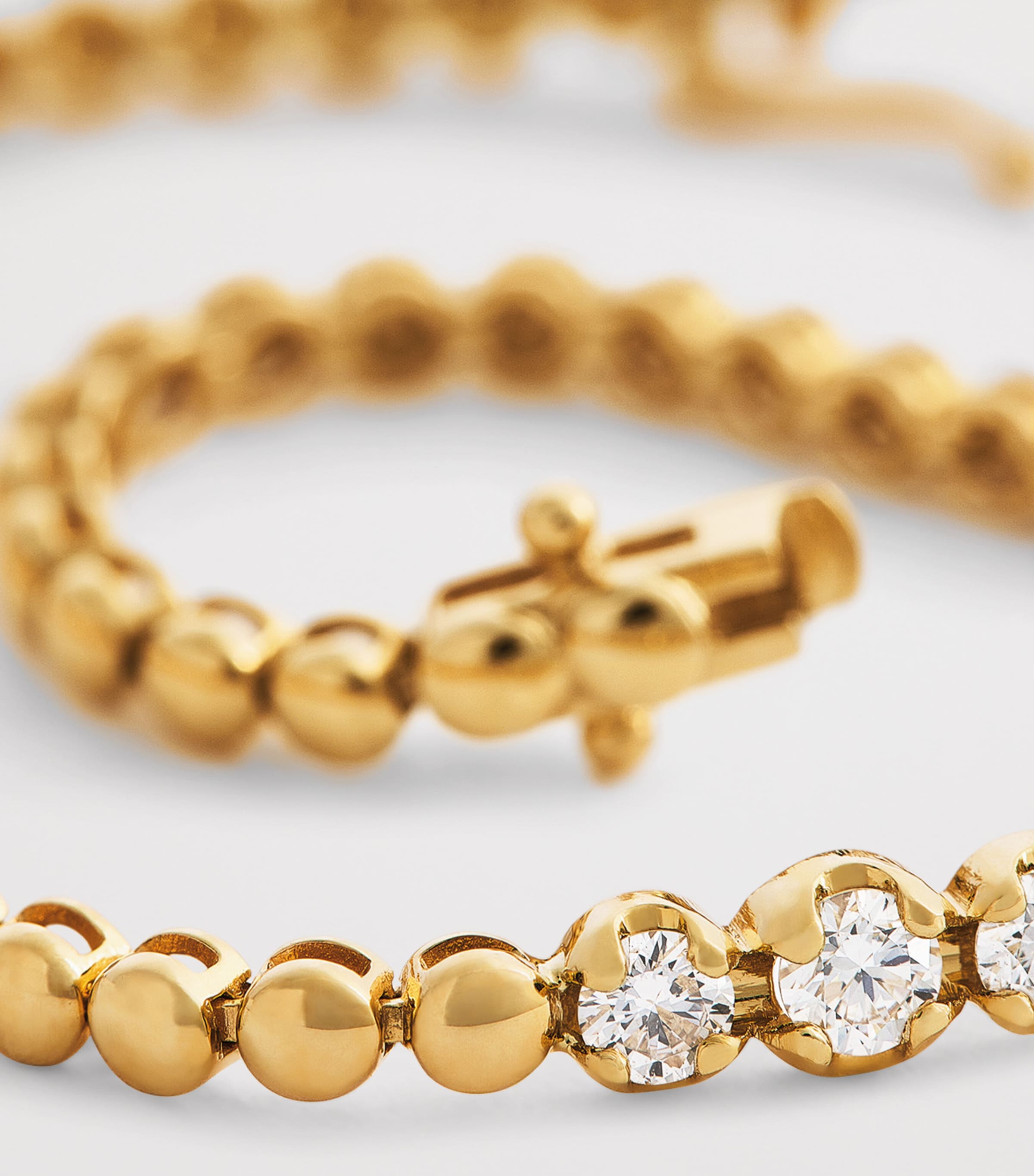 Yellow Gold and Diamond Bezel Tennis Bracelet