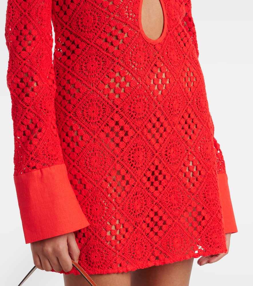 Rayure crochet cotton minidress