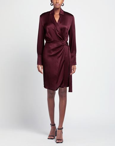 Woman Mini dress Burgundy Size 8 Acetate, Viscose