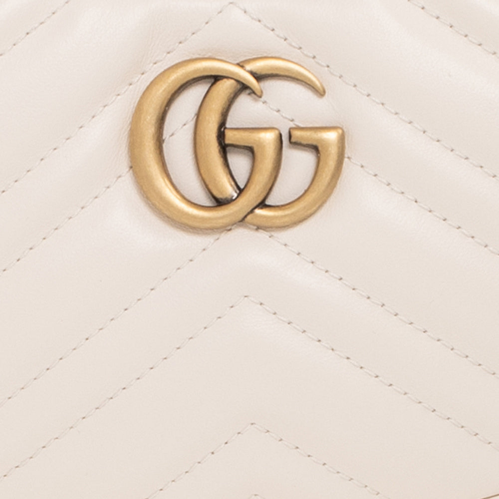 (WMNS) GG Marmont Half-Moon-Shaped Mini Bag 'Mystic White'