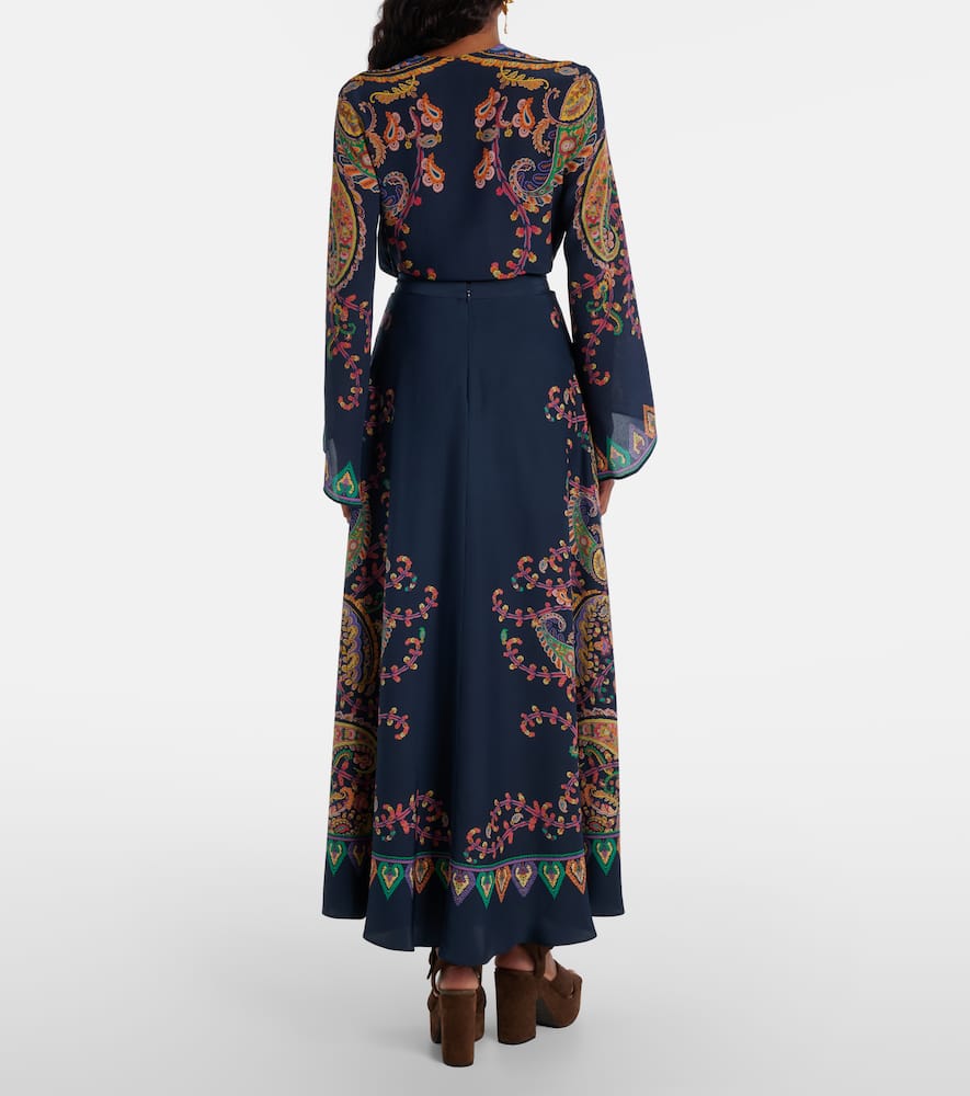 Paisley printed silk maxi skirt