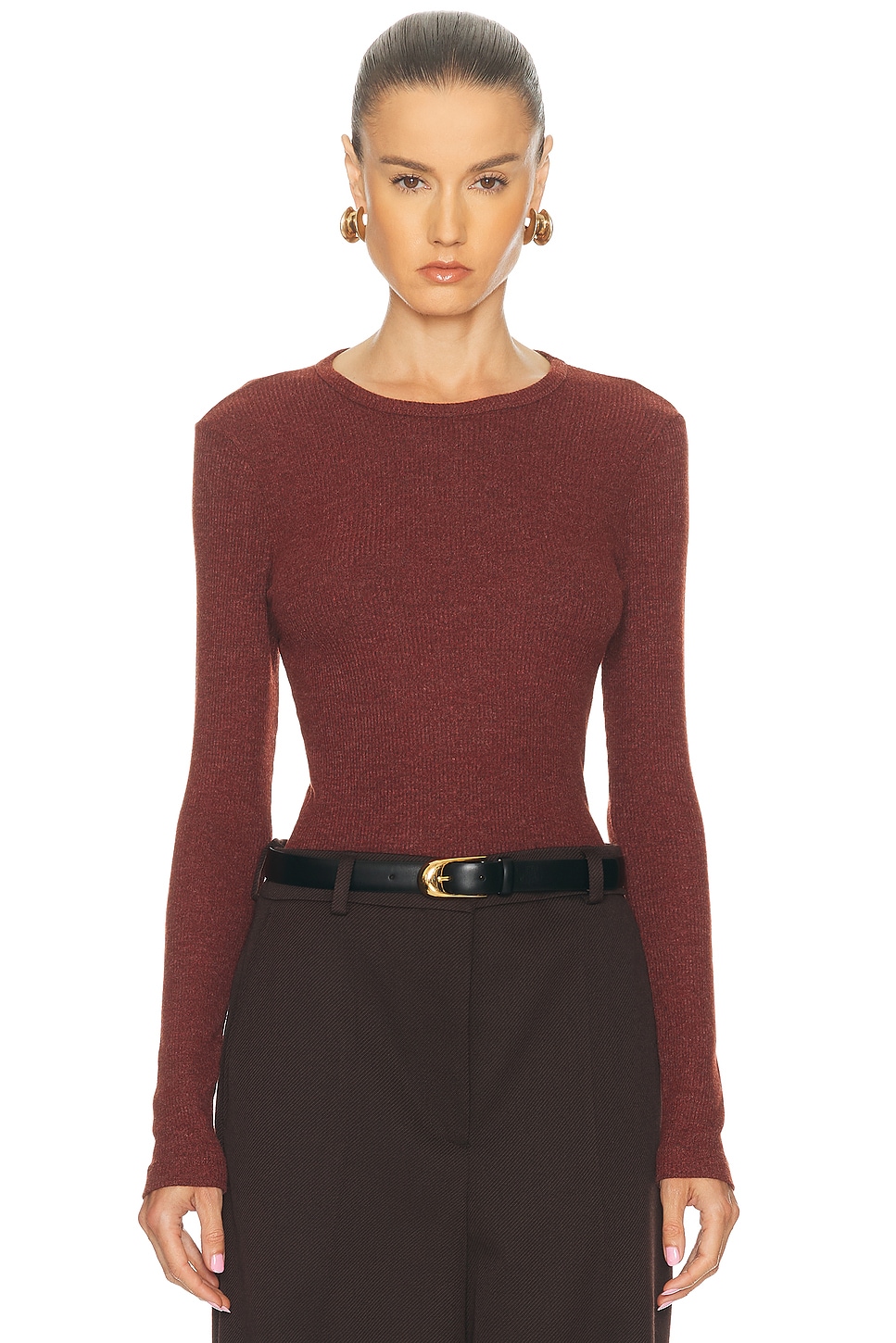 AGOLDE Delphi Slim Tee in Brick - Brick. XS also in