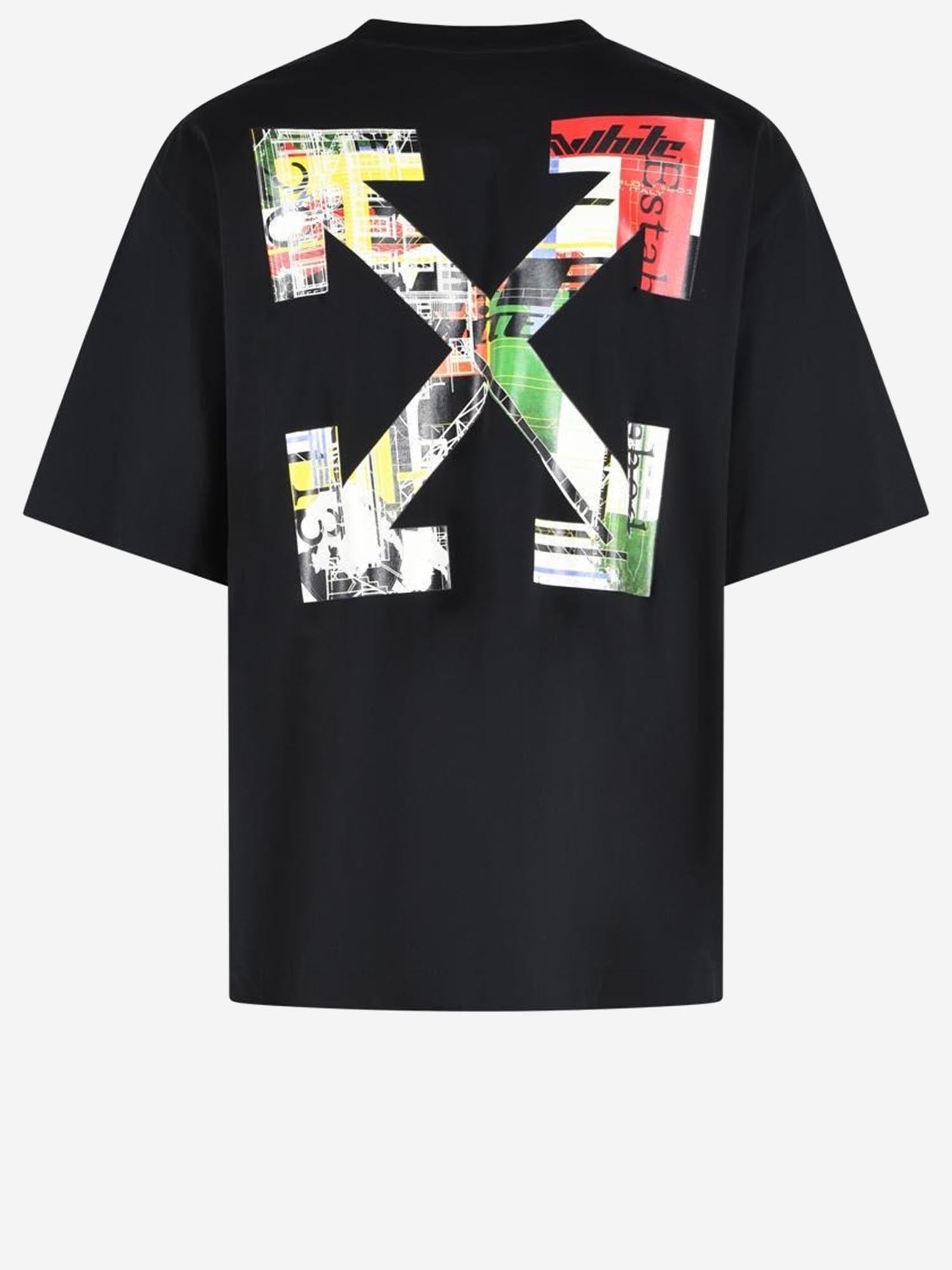 Industrial Arrow Logo Print T-Shirt — Black
