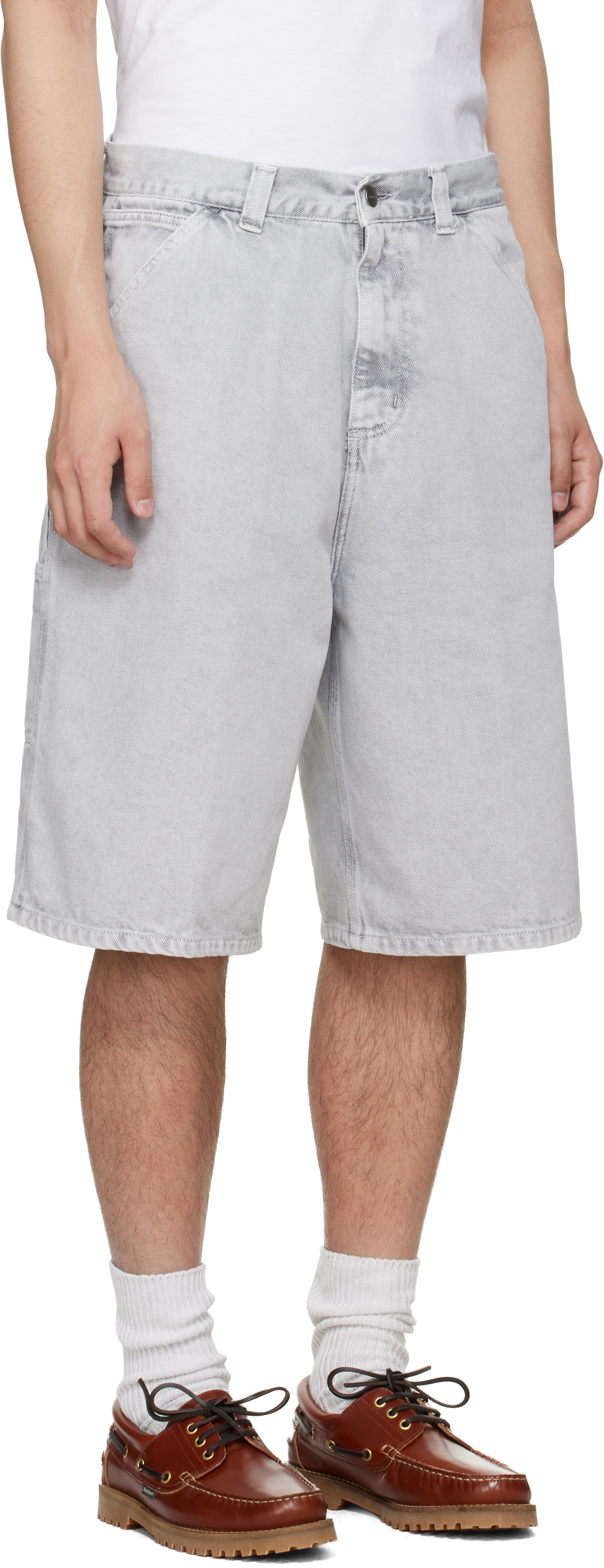 Gray OG Single Knee Denim Shorts