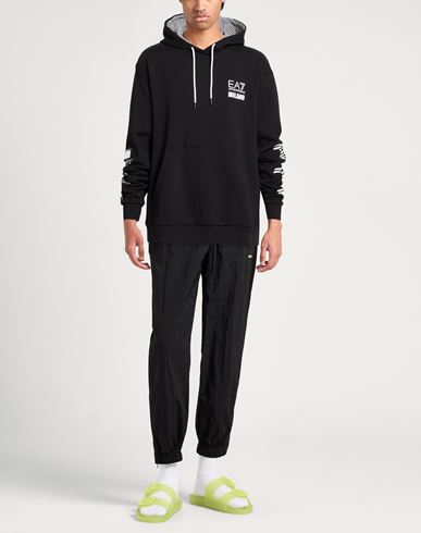 Man Sweatshirt Black Size M Cotton, Polyester