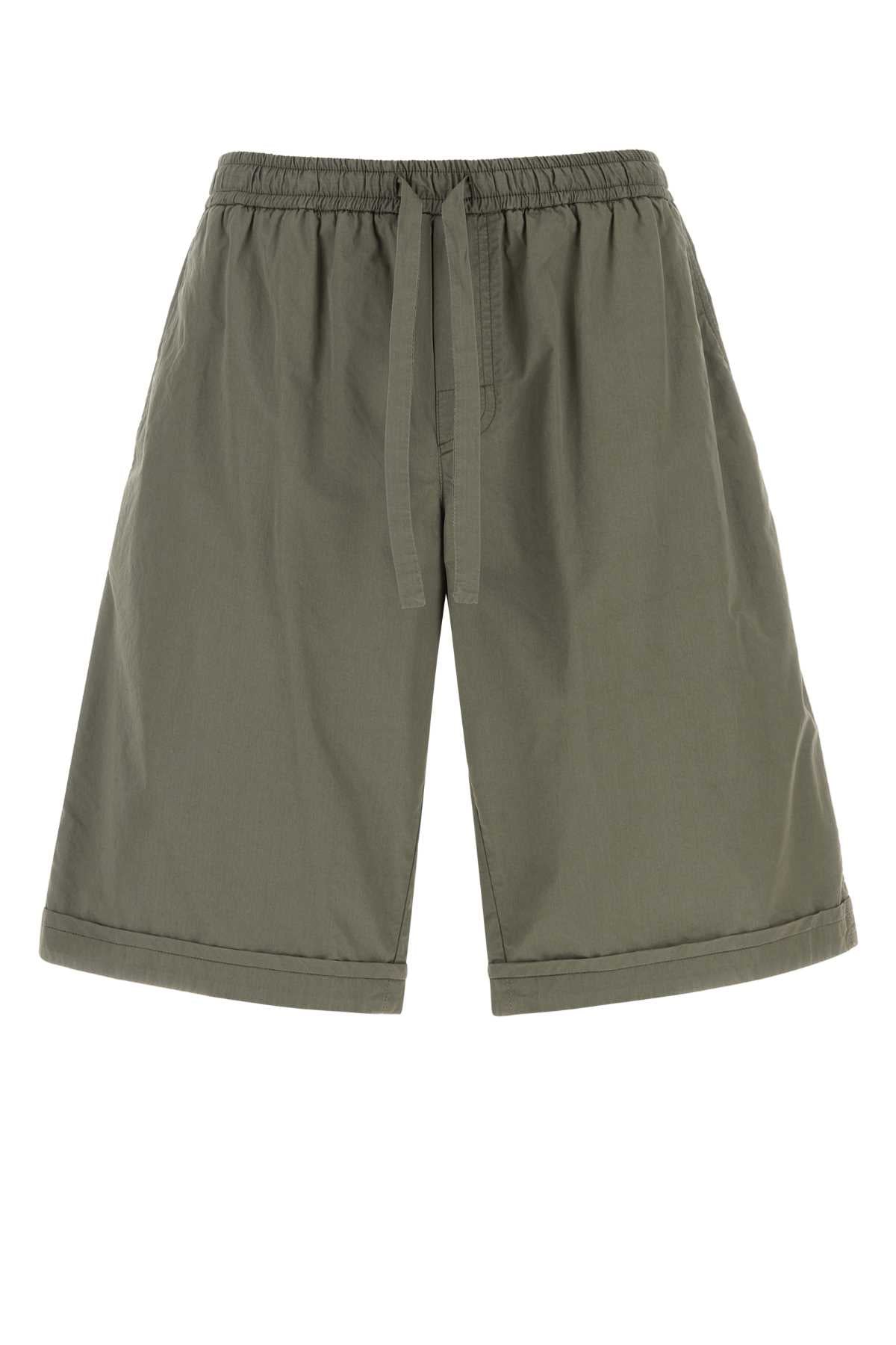 Cotton Poplin Bermuda Shorts — Green