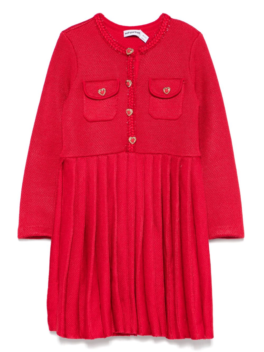Knit pleated dress - Red