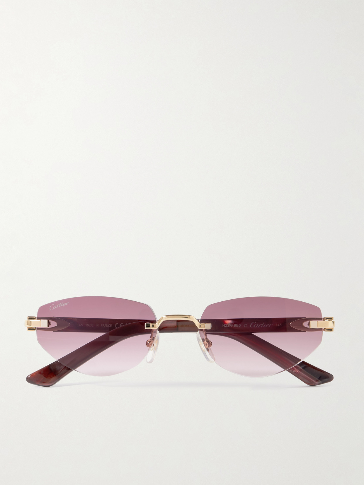 Signature C Décor Rimless Cat-eye Gold-tone And Acetate Sunglasses