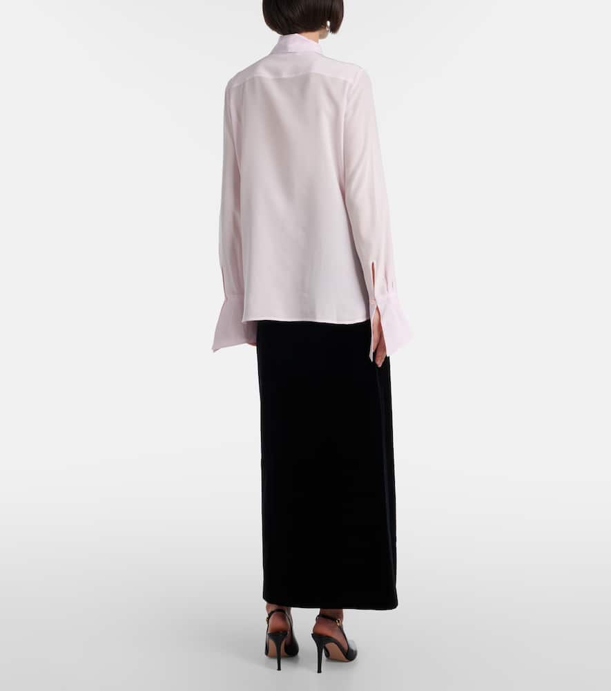 Lavalliere silk crêpe de chine shirt