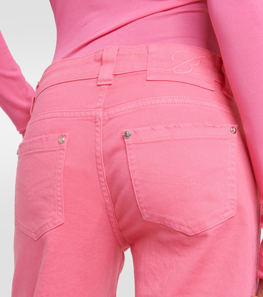 Low-rise denim cargo pants