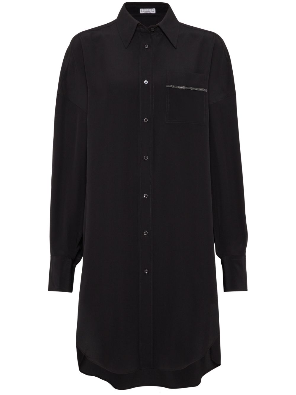Embellished long-sleeve shirt - Black