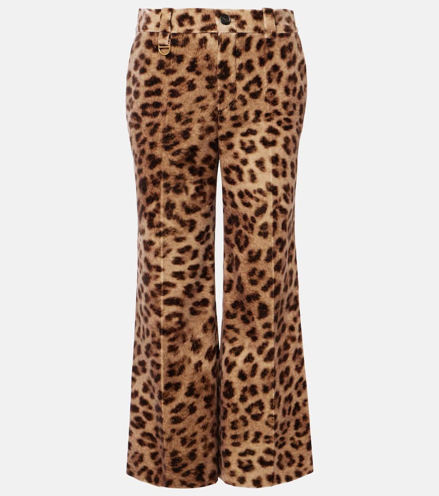 Chloé Leopard-print cotton velvet flared pants