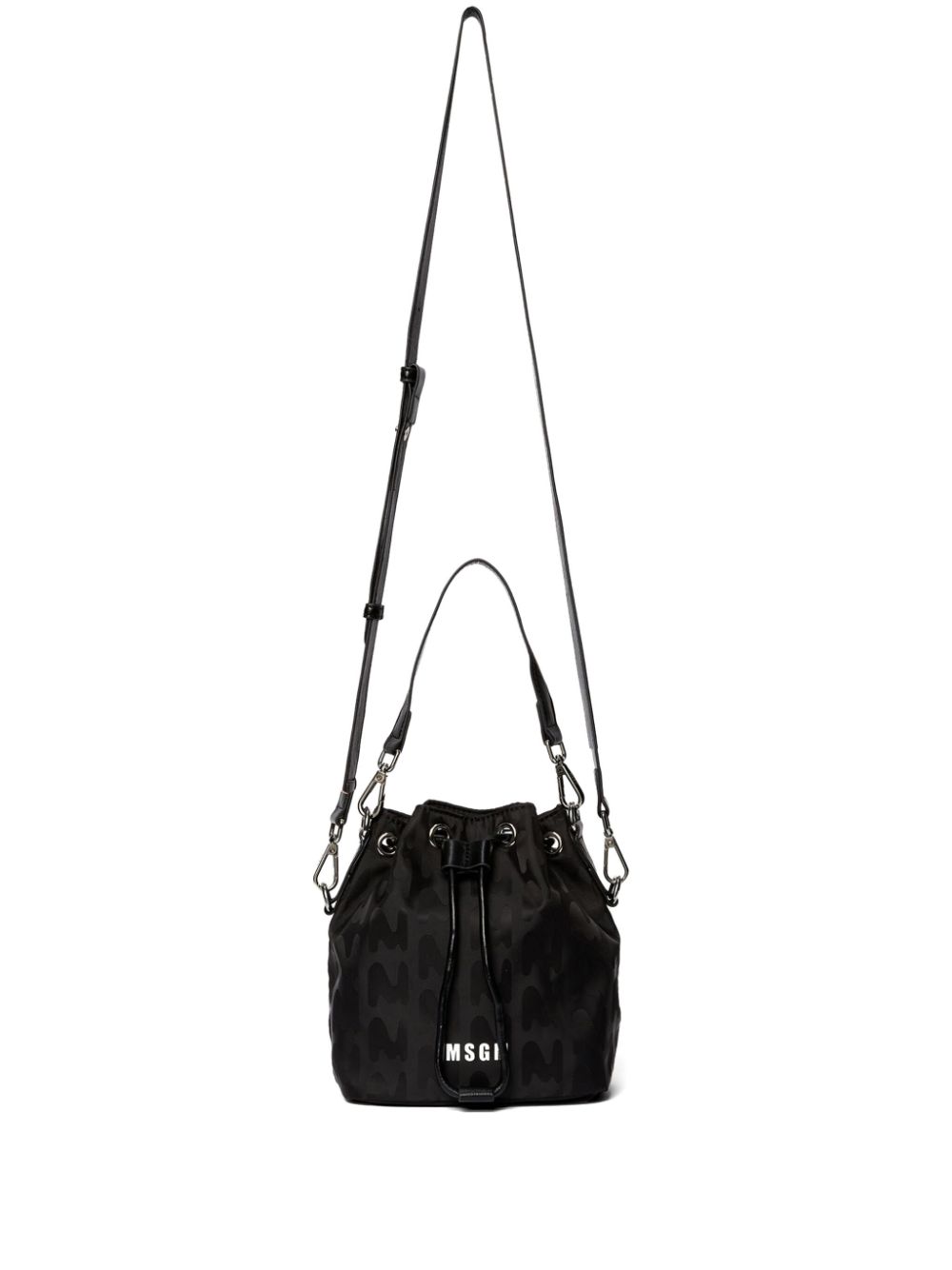 Logo-lettering bucket bag - Black