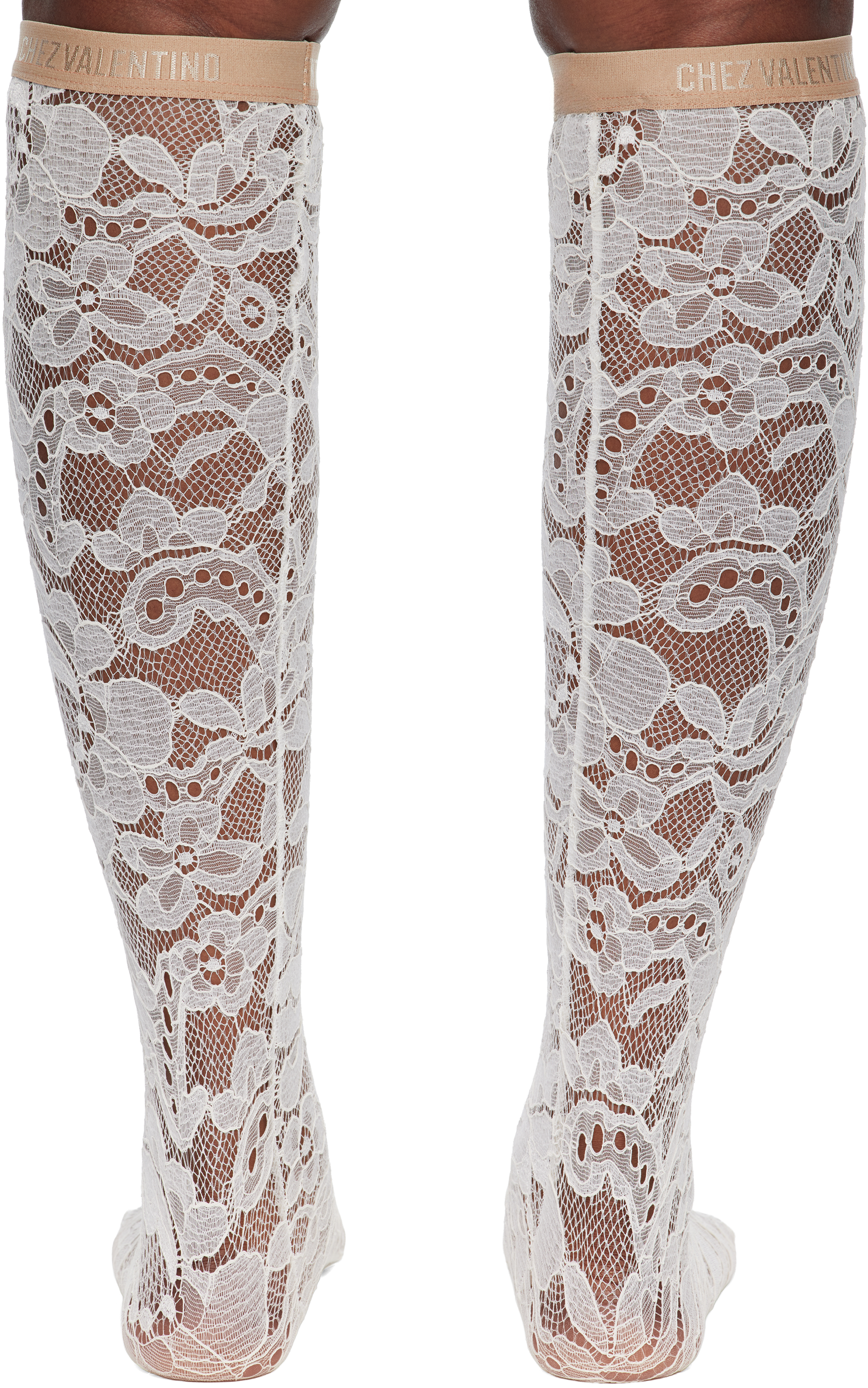 White Rebrode Lace Socks