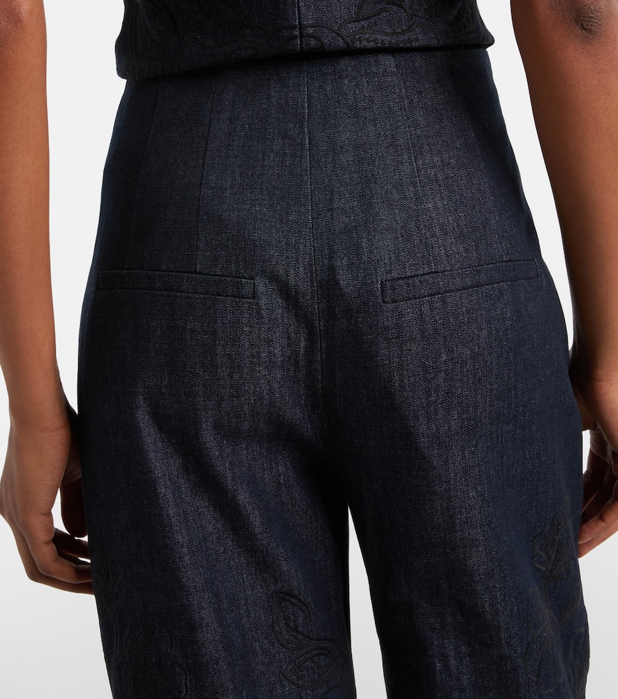 Osborne cotton chambray wide-leg pants