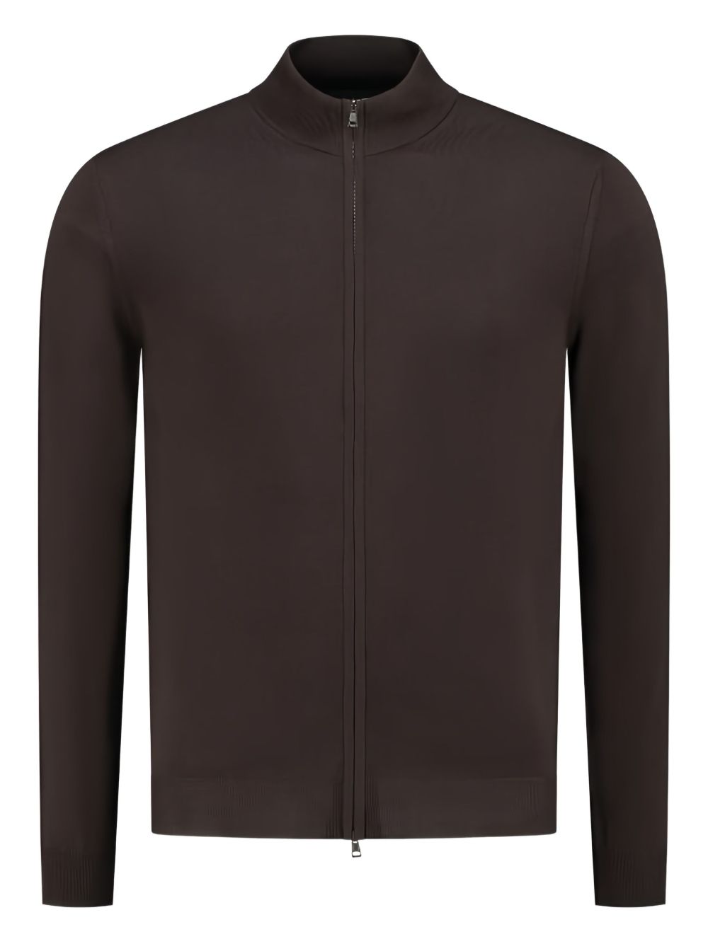 Zanone zip-up knitted cardigan - Brown