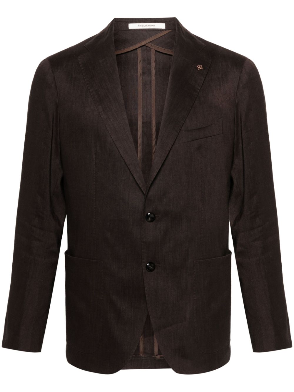 Notched-lapels single-breasted blazer - Brown