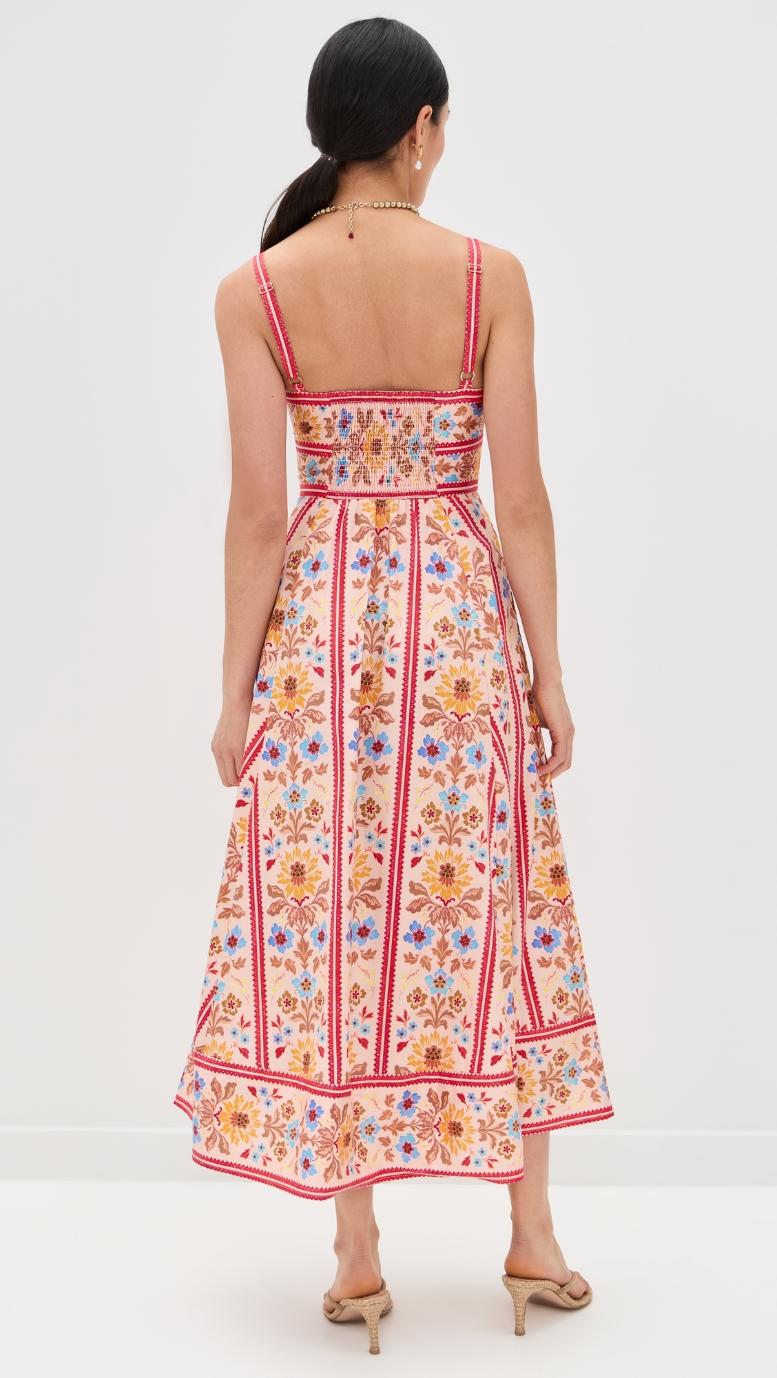 Hill House Home The Margot Dress Floral Block Stripe/Pink Multi