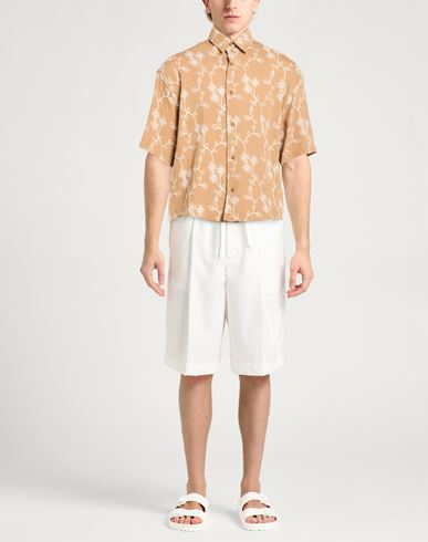 Man Shirt Camel Size S Viscose, Nylon