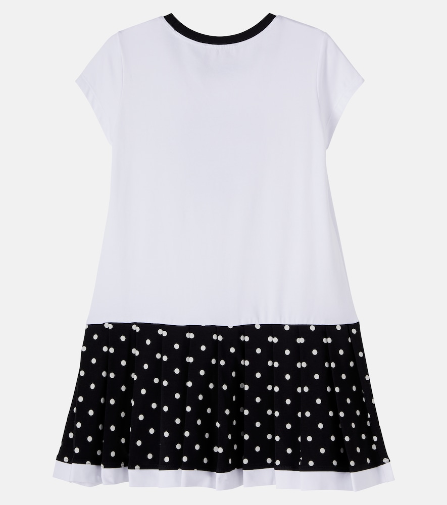 Embellished printed cotton-blend dress