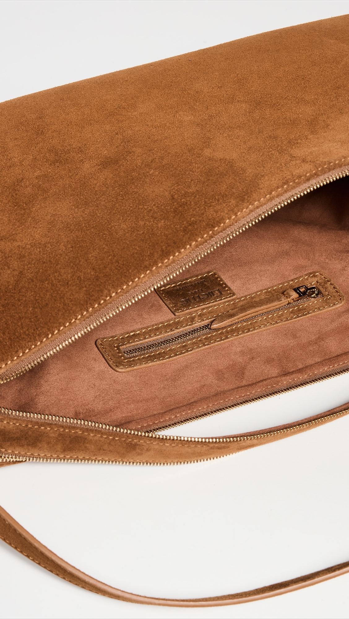 Trousse Large Suede Shoulder Bag Cognac One Size