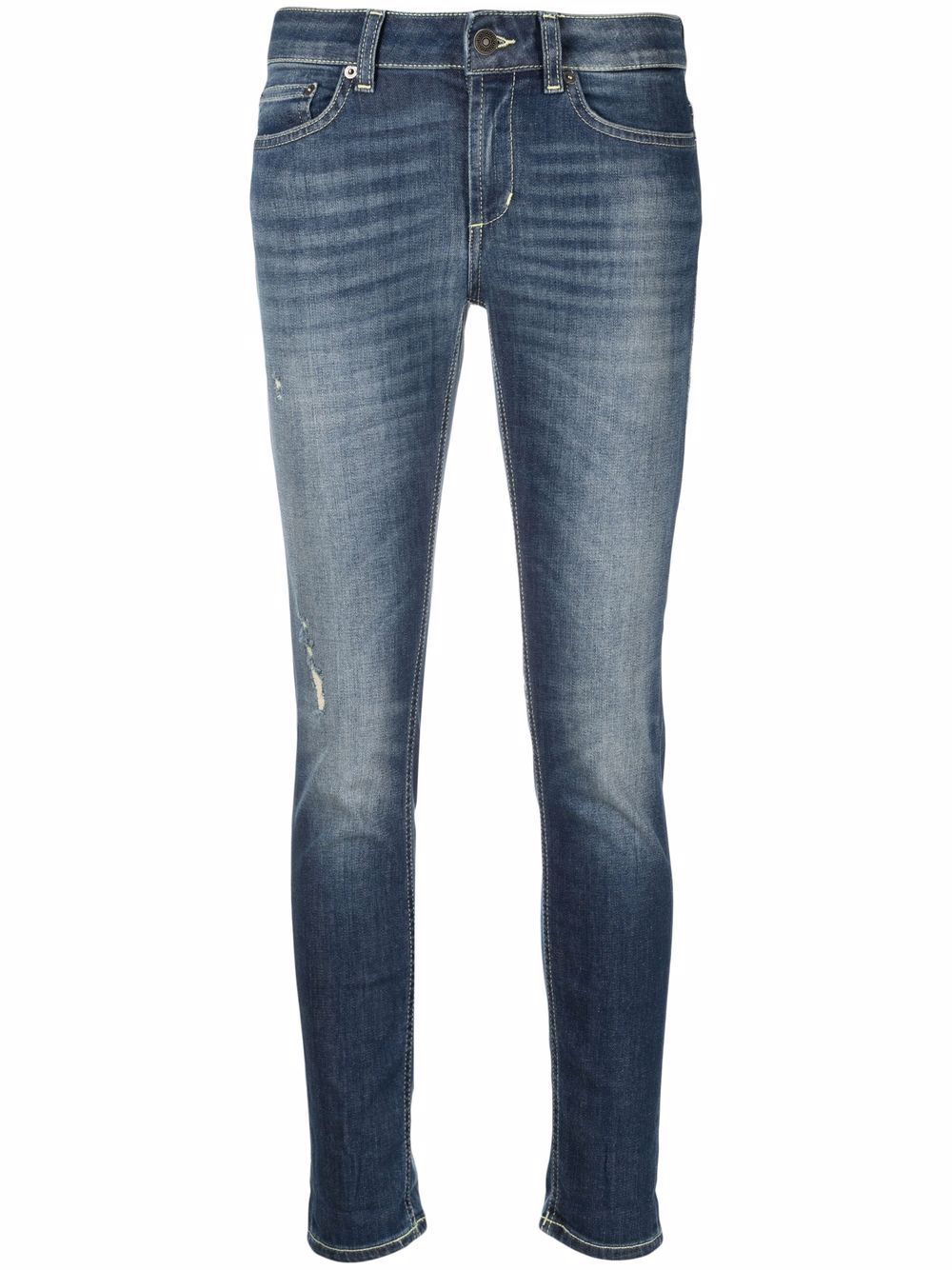 Faded-finish cropped jeans - Blue