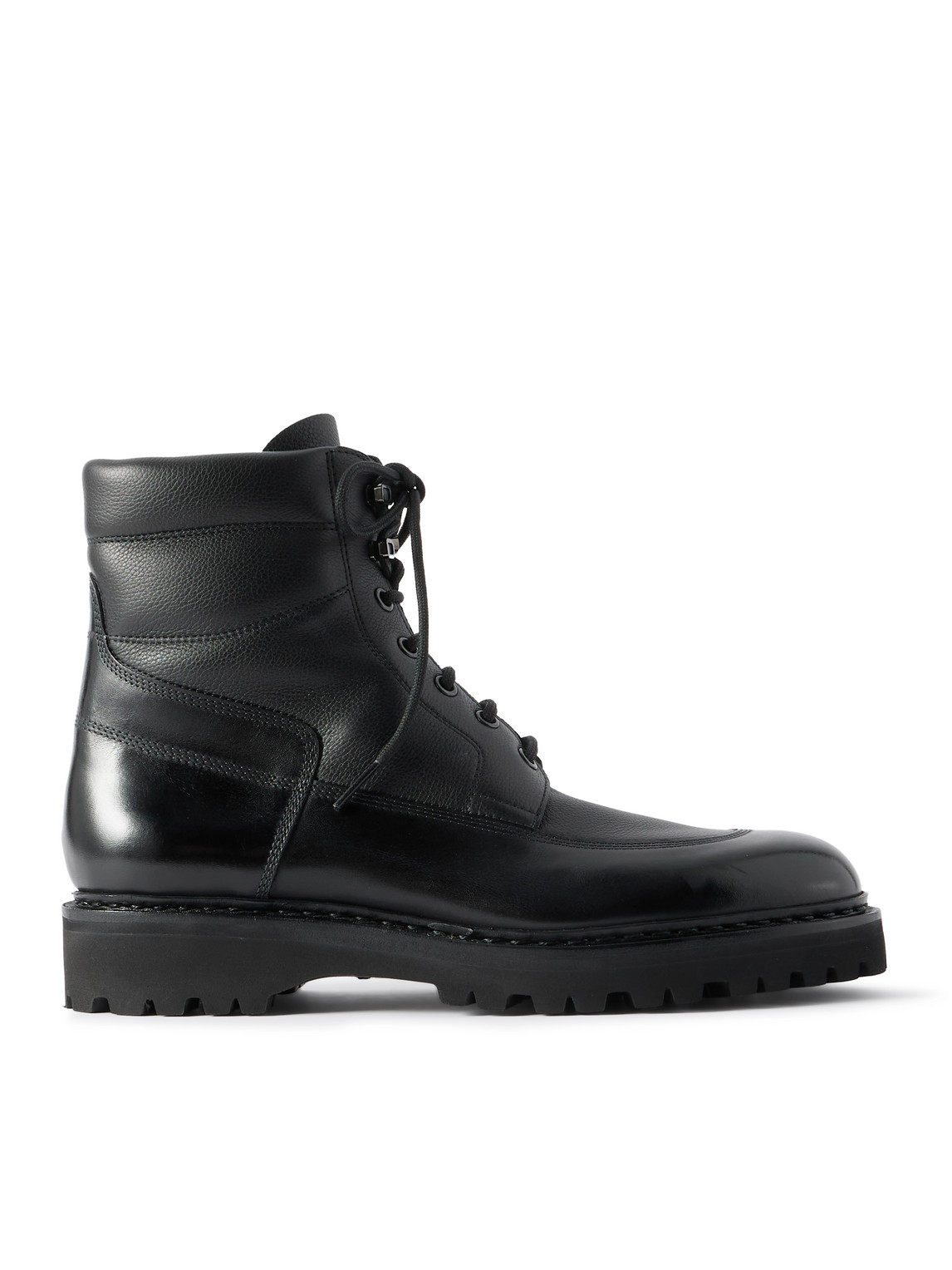 Peak Panelled Leather Boots