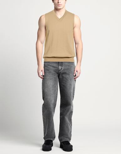 Man Sweater Beige Size 36 Cotton