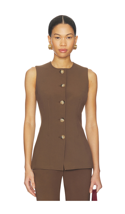 Veronica Beard Jessup Vest in Brown. 4. Also