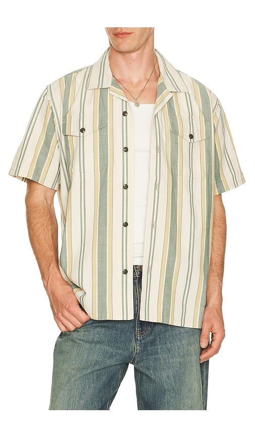 Filson Chambray Camp Shirt in Brown. L. Also in