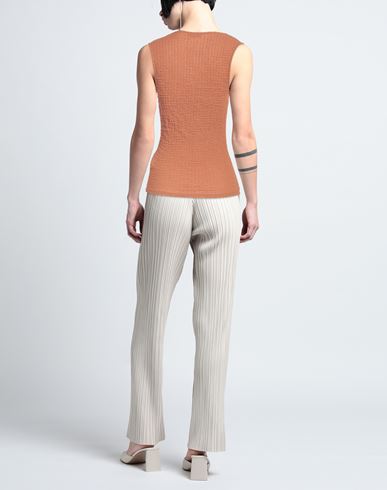Woman Top Camel Size L Polyester, Elastane