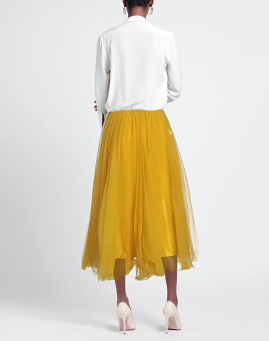 Woman Midi skirt Yellow Size 6 Polyamide